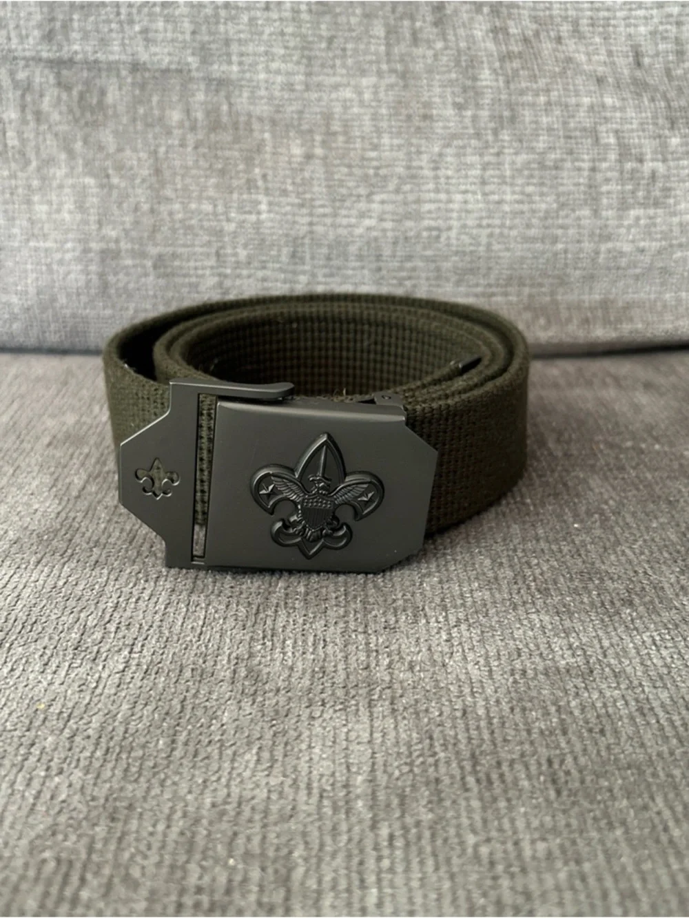 Boy Scouts of America Green Uniform Adjustable Web Belt Youth M / L 42